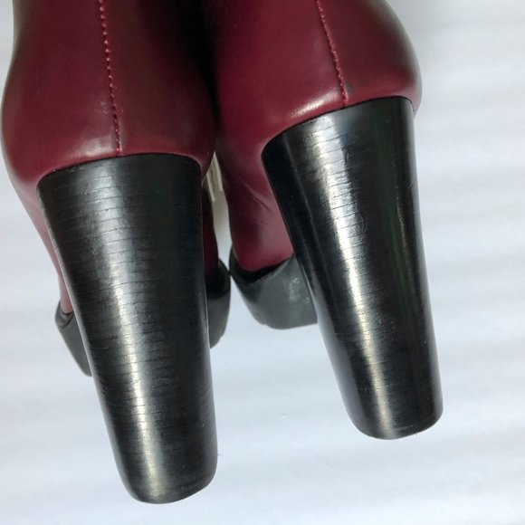 Kenzo bordeaux white platform leather loafer heels - Picture 8 of 10